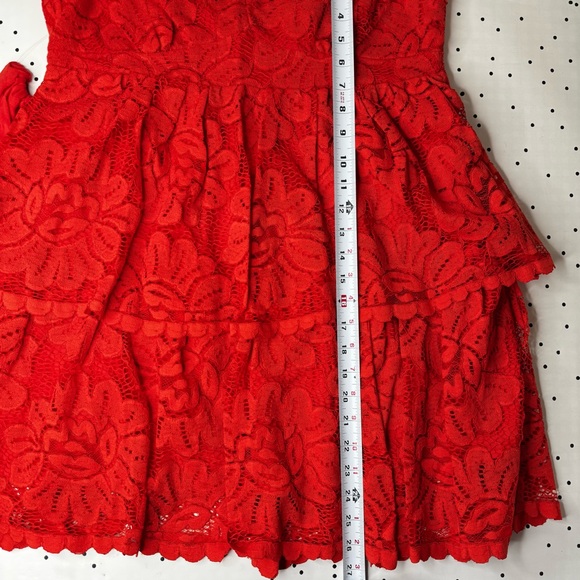 ❤️ Anthropologie ❤️ Maeve Strapless Lace Mini Dress Red Strapless XL new - Picture 7 of 8